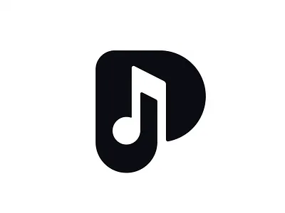 P + Note design letter logo logotype mark monogram music logo music note negative space logo note p p logo symbol typography
