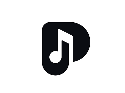 P + Note design letter logo logotype mark monogram music logo music note negative space logo note p p logo symbol typography