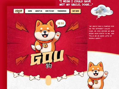 $GOU | Meme Coin Landing Page coinmarketcap crypto crypto meme defi degen exchange gou graphic design landing page meme coin meme coin landing page meme coin website meme coin website design meme token trend ui design web design