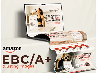 A+ Content Design | NewOrigins Grass Fed Whey Protein a content amazon a content amazon ebc design amazon listing amazon listing images amazon product design amazon redesign branding ebc design ecommerce enhanced brand content graphic design premium a plus