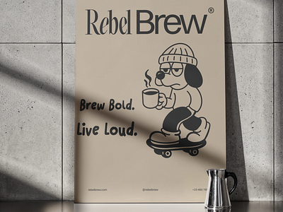 Rebel Brew | Brand Poster Design branding branding design design digitalmarketing graphic design illustration logo poster street style coffee shop vector