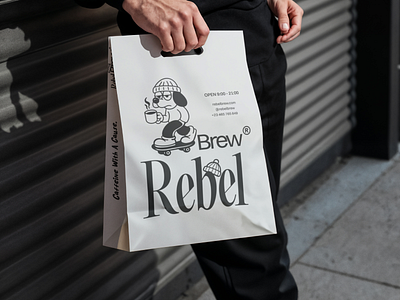 Rebel Brew | Delivery bag design branding branding design design digitalmarketing graphic design illustration logo packaging street style coffee shop vector