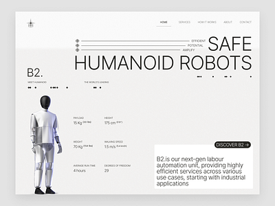 Humanoid AI Robot Company Website Design ai ai agent ai automation automation best landing page bot design devdock future humanoid landing page optimization robot robot landing page robot website top landing page ui ui design web design web design inspiration