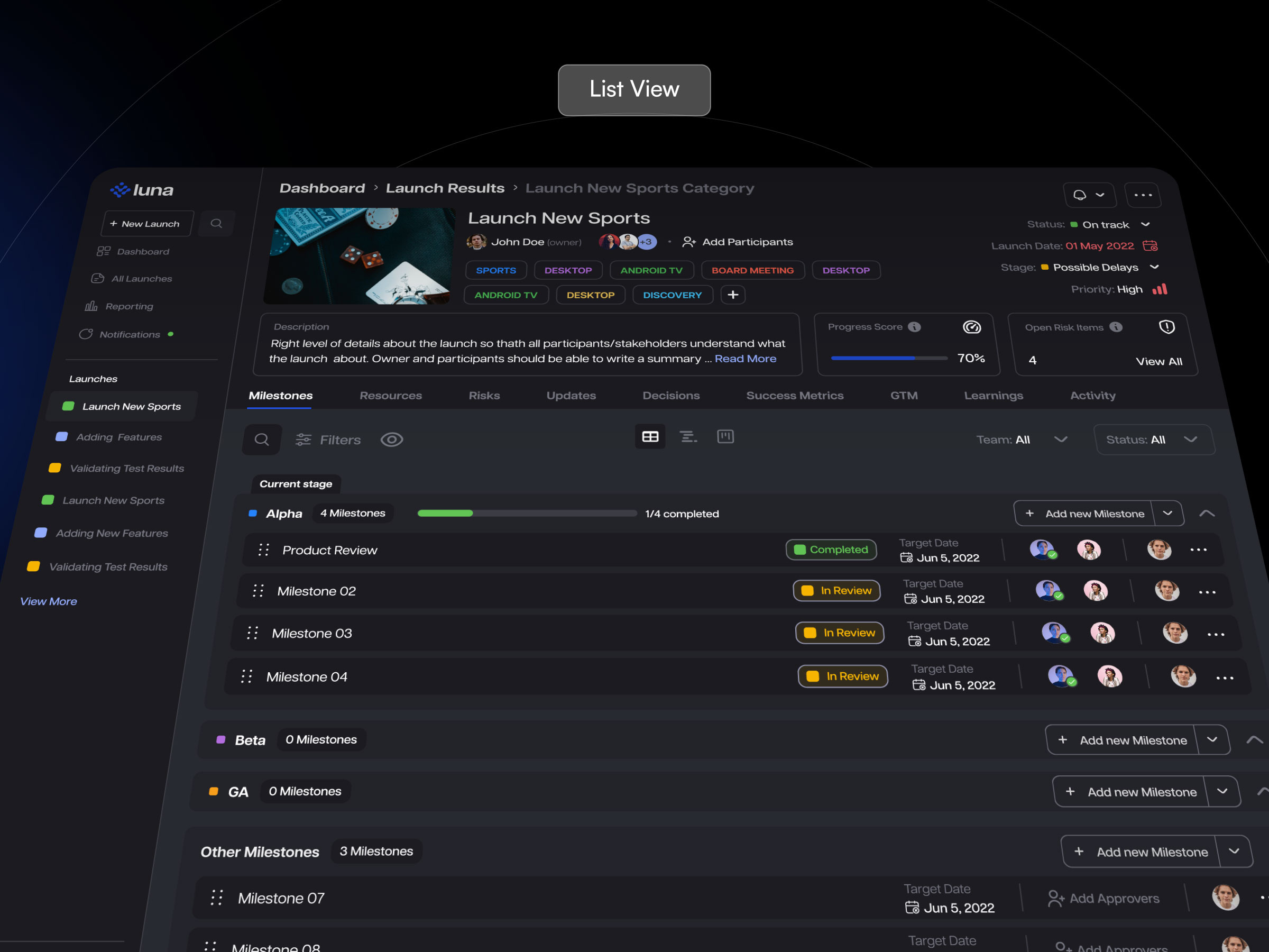 Luna AI: Smart Launch Management for Product Teams🚀| VAV 3d 3ddesign animation blender branding dashboard design graphicdesign illustration isometricdesign logo mobileapp motiongraphics productdesign responsivedesign techillustration ui uiuxdesign ux uxmotion