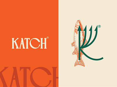 KATCH 2025 brand for fish branding design fish graphic design illustration logo minimal logo seafood typography under water vector water