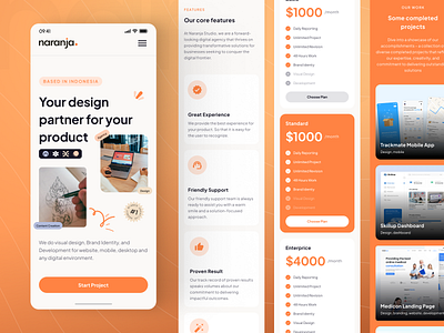 Naranja - Responsive Business & Agency Landing Page agency app business clean company framer hero landingpage mobile monile first orange pricing responsive startup template ui uiux ux web design webflow