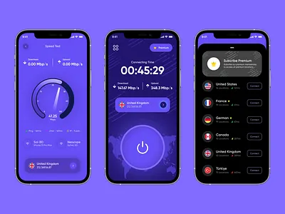 Securely VPN App androidui appdesign darkui design dribbbleshot figmadesign iosdesign mobileappdesign modernui privacyapp secureconnection techdesign ui uidesign uiux uxdesign vpn vpnapp vpnui