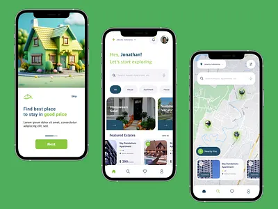 Modern Real Estate App buy rent property app cleanui design figmadesign find apartment app home rental housing app ui design mobileappdesign moderndesign modernui property booking property finder app property search app real estate ap real estate app ui ui uiux uxdesign