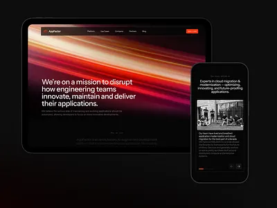 AppFactor: About page about design desktop embacy gradient mobile motion graphics page ui