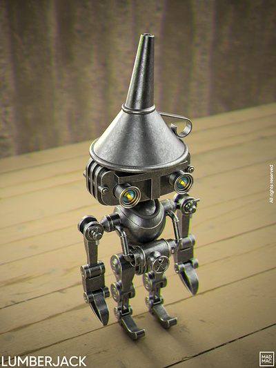 Steampunk Robot - Lumberjack 3d bot c4d character coog coogwheel digital art illustration mechanical noai redshift render robot robotics steampunk steampunkart steampunkdesign steampunkrobot steampunktendencies texture