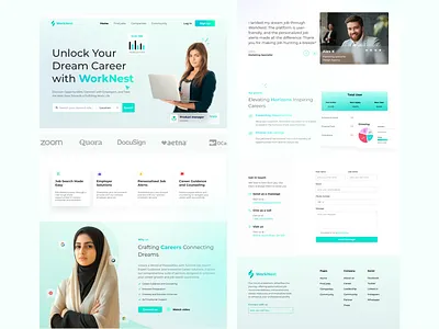 JobFind – Modern Job Search Landing Page UI careerpage dribbbleshot hiringportal jobfind jobsearchui landingpagedesign recruitmentplatform startuplanding uxdesign webdesign