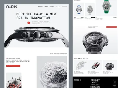 Aurik | Luxury Watch Website branding ecommerce graphic design home page landing page luxury brand luxury website minimalist design online store product product page shop ui ux watch web design website