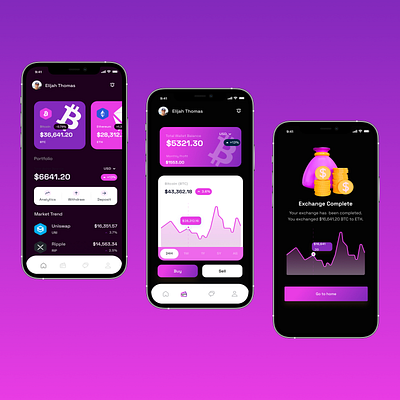 Modern Crypto Wallet App blockchaindesign branding cryptoappui cryptoui cryptowalletapp darkmodeui defidesign figmadesign fintechui mobileappdesign nft nftwalletui securewallet uxuidesign walletappdesign web3design