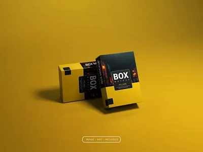 Realistic Box Packaging Mockup food gift glass mockup packaging paper presentation square template