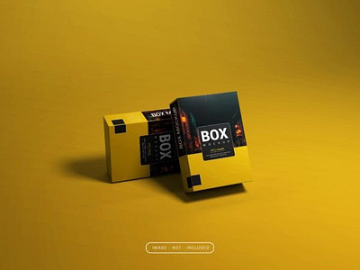 Realistic Box Packaging Mockup food gift glass mockup packaging paper presentation square template