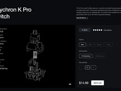 Keycap Detail 3d add to cart blender cap design ecommerce graphic design ideation illustration key keyboard keychron logo section ui ux vector website