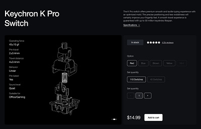Keycap Detail 3d add to cart blender cap design ecommerce graphic design ideation illustration key keyboard keychron logo section ui ux vector website
