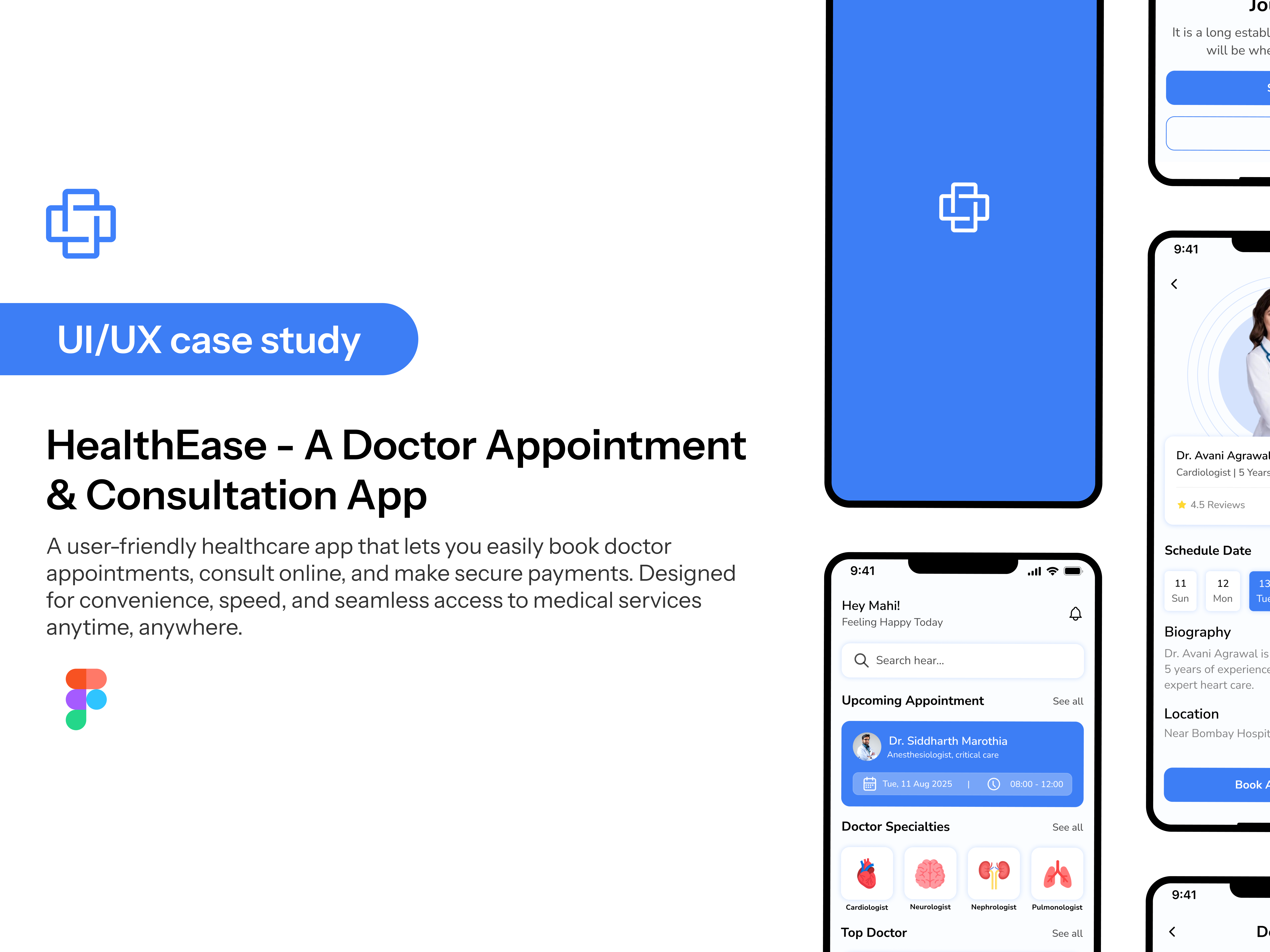 🩺 HealthEase – A Doctor Appointment App abstract design interface ui ux