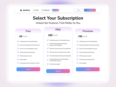 Pricing Plan inner page landing page minimalist premium premium pricing pricing pricing card pricing cards pricing page pricing plan pricing plans pricing section pricing table saas saas website subscription ui design uiux web design web pricing