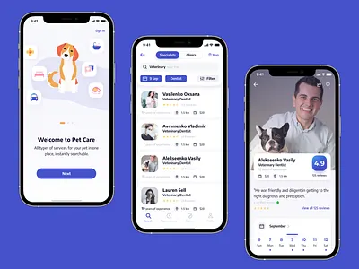 Modern Pet Care App androidui appdesigndaily appinterface dribbbleshots figmadesign healthcareappdesign mobileappdesign modernui petappui petcareapp petclinic pethealthtracker petlovers ui uiinspiration uxuidesign vetappdesign vetbooking