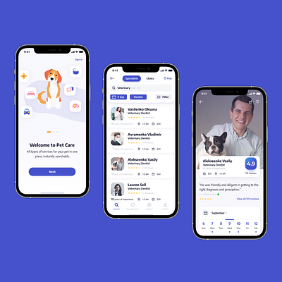 Modern Pet Care App androidui appdesigndaily appinterface dribbbleshots figmadesign healthcareappdesign mobileappdesign modernui petappui petcareapp petclinic pethealthtracker petlovers ui uiinspiration uxuidesign vetappdesign vetbooking