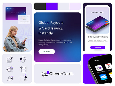 Branding identity - CleverCards digital Prepaid expense cards app design branding branding identity corporate identity digital payment fintech graphic design illustration logotype mobile app ui user interface web design
