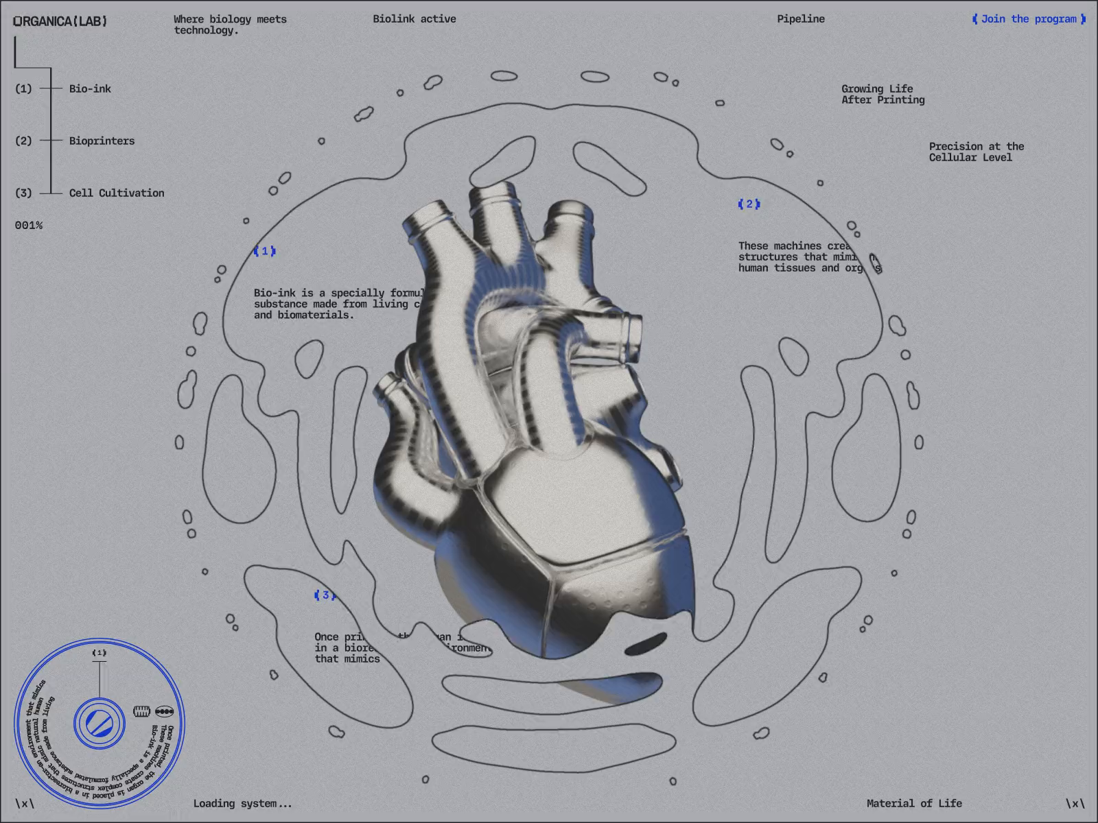 Example of Website for a Medical Futuristic Project