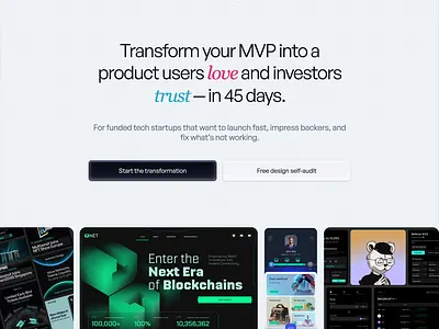 Onetap Design Landing Page Hero UI agency ai app blockchain buttons carousel clean crypto defi fintech hero landing mobile modern portfolio product saas skeumorphism uxui web3