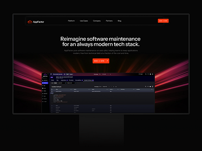 AppFactor: Main page design desktop embacy hero screen main page screen web web design website