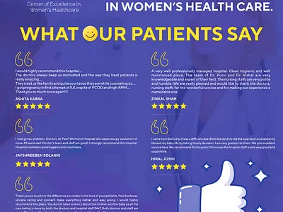 Banner for Clinic gynecology hospital branding healthcare clinic banner design hospital social proof banner medical testimonial design ob gyn clinic promotion patient feedback graphics patient review post design womens health clinic marketing womens hospital testimonials