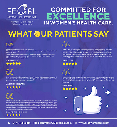 Banner for Clinic gynecology hospital branding healthcare clinic banner design hospital social proof banner medical testimonial design ob gyn clinic promotion patient feedback graphics patient review post design womens health clinic marketing womens hospital testimonials