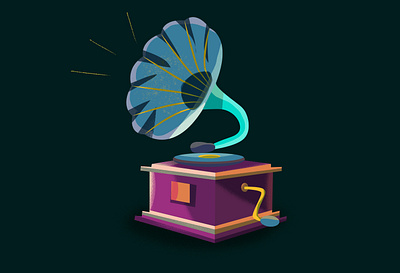 Gramophone Illustration animation art branding design dribbleart artwork graphic design illustration inspiration logo ui