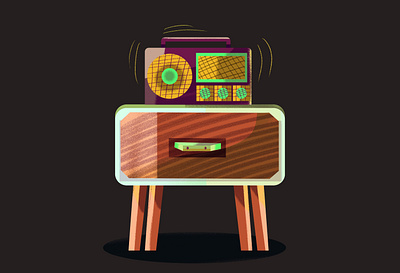 Retro Radio Illustration animation art branding design dribbleart artwork graphic design illustration inspiration logo ui