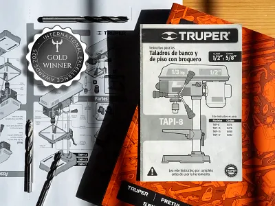 I won the gold medal! adobe illustrator awards design skill magazine excellence gold handyman instructional design owners manual power tools price step by step systematic design tech technical drawing technical graphics technical illustration truper users vector graphics winner