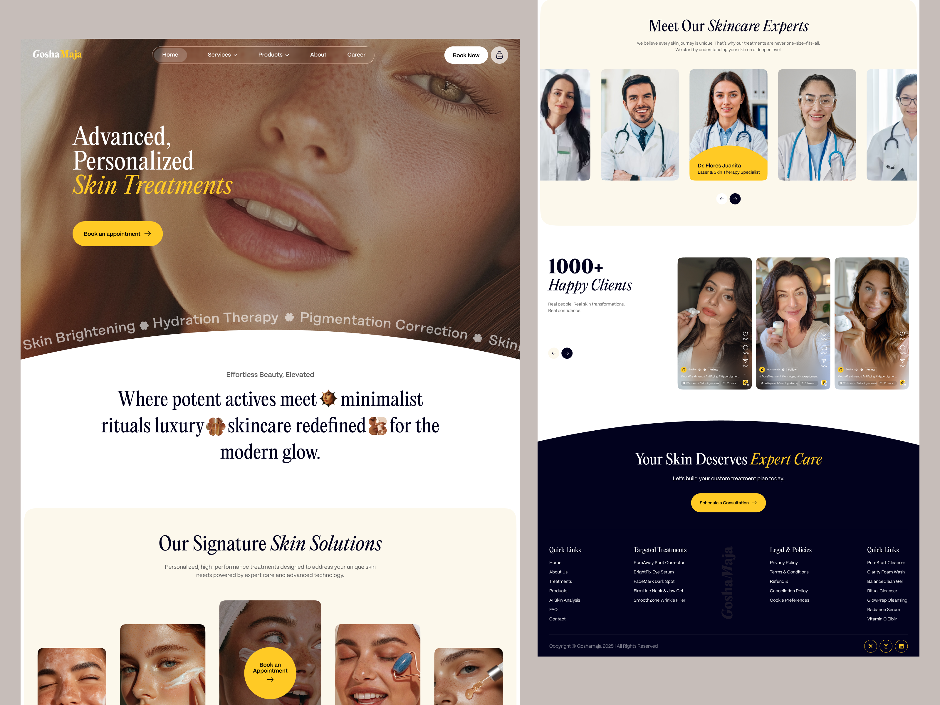 Example of Goshamaja – AI-Powered Skincare Website Design