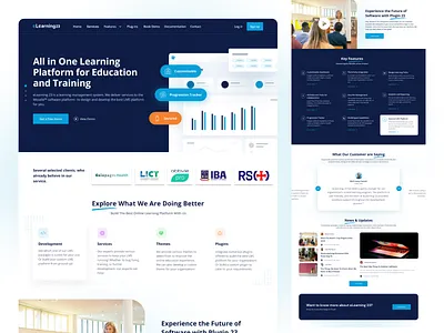 Landing Page Screens - eLearning 23 branding clean design dashboard design design elearning landing graphic design landing landing page design lms mobile app desiign sass design ui user interface ux