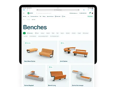 Adanat Group: Outdoor Furniture E-commerce benches design e commerce product catalog product design product showcase ui ui design ux ux design ux ui web web design web page website website design