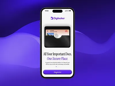 Digilocker Onboarding Screen Re-designed app design app onboarding screen app ui digilocker ui government app ui onboarding screen ui ui design