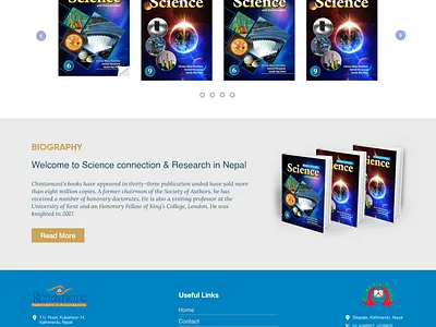 Library Landing Page Footer & Biography