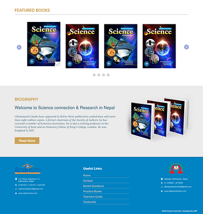 Library Landing Page Footer & Biography