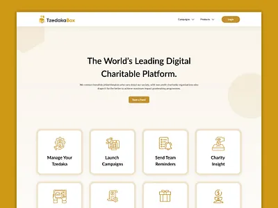 TzedakaBox branding crowd funding platform figma ui ux web design website design