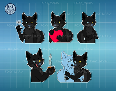 Black Wolf Sticker Pack Completed 2025 stickers 2025 wolf art blackwolf commissionsopen customstickers cuteemotes furryart furryartist furryfandom furrystickers furrywolf fursonastickers opencommissions telegramstickers wolfoc wolfstickers