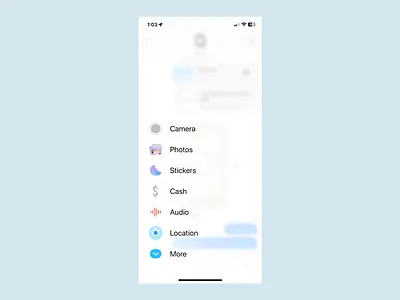 Messenger Attachments: Streamlined Media & Feature Selector chat app design media sharing messenger messenger attachments mobile app mobile ui ui ui design user user experience user friendly user interface ux ux design ux ui