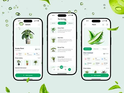 Plant Care Mobile App ai app desing design garden gardening app green interface mobile app modern nature plant plant app plant care plant nersury plant shop product scan scanning ui ux website