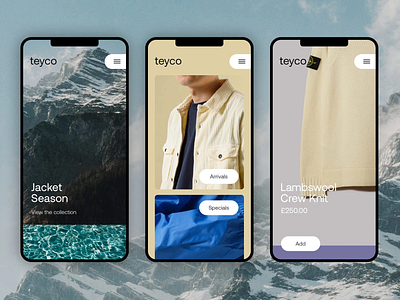 Teyco Apparel: Minimalist E-commerce Mobile Experience app design application application design design fashion graphic design intuitive design product product display product showcase teyco teyco app ui user interface