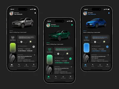 Alfa Romeo Concept - Mobile App Dashboard car dashboard electric car mobile app ui ux