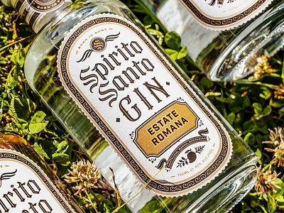 Spirito Santo Gin calligraphy customtypeface gin hand lettering lettering logo logotype packaging print typography