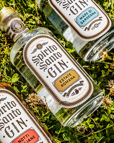 Spirito Santo Gin calligraphy customtypeface gin hand lettering lettering logo logotype packaging print typography