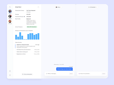 Wealth Chatbot - Concept work for Fintech North 2025 agent ai chatbot concept ui web