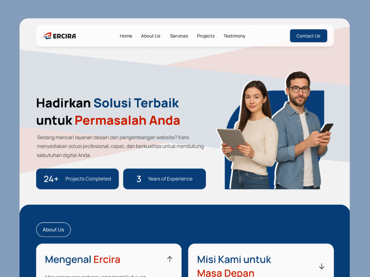 Ercira - Landing Page Design creativeagency figmadesign landing page ui ui design uiux uxdesign webdesign webinterface websitelayout